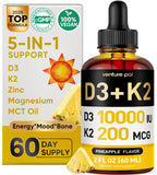 Venture Pal vitamina D3-K2, botella vertido para absorción rápida y diaria
