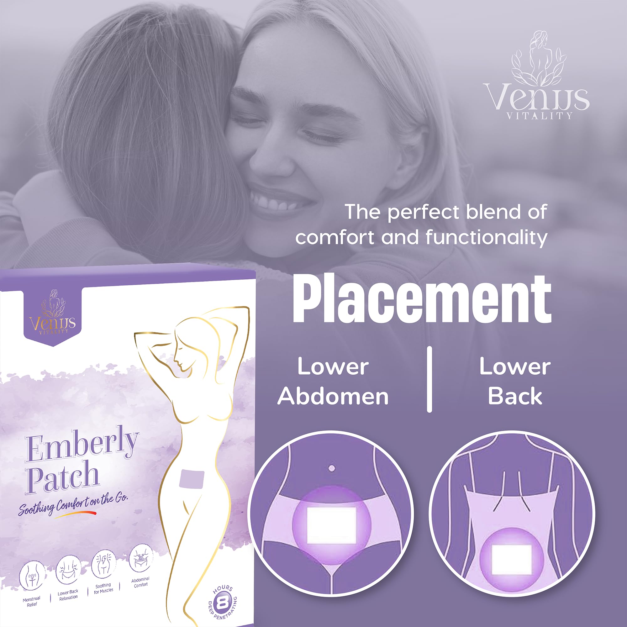 Diseño ultradelgado de Venus Vitality Emberly para comodidad diaria.