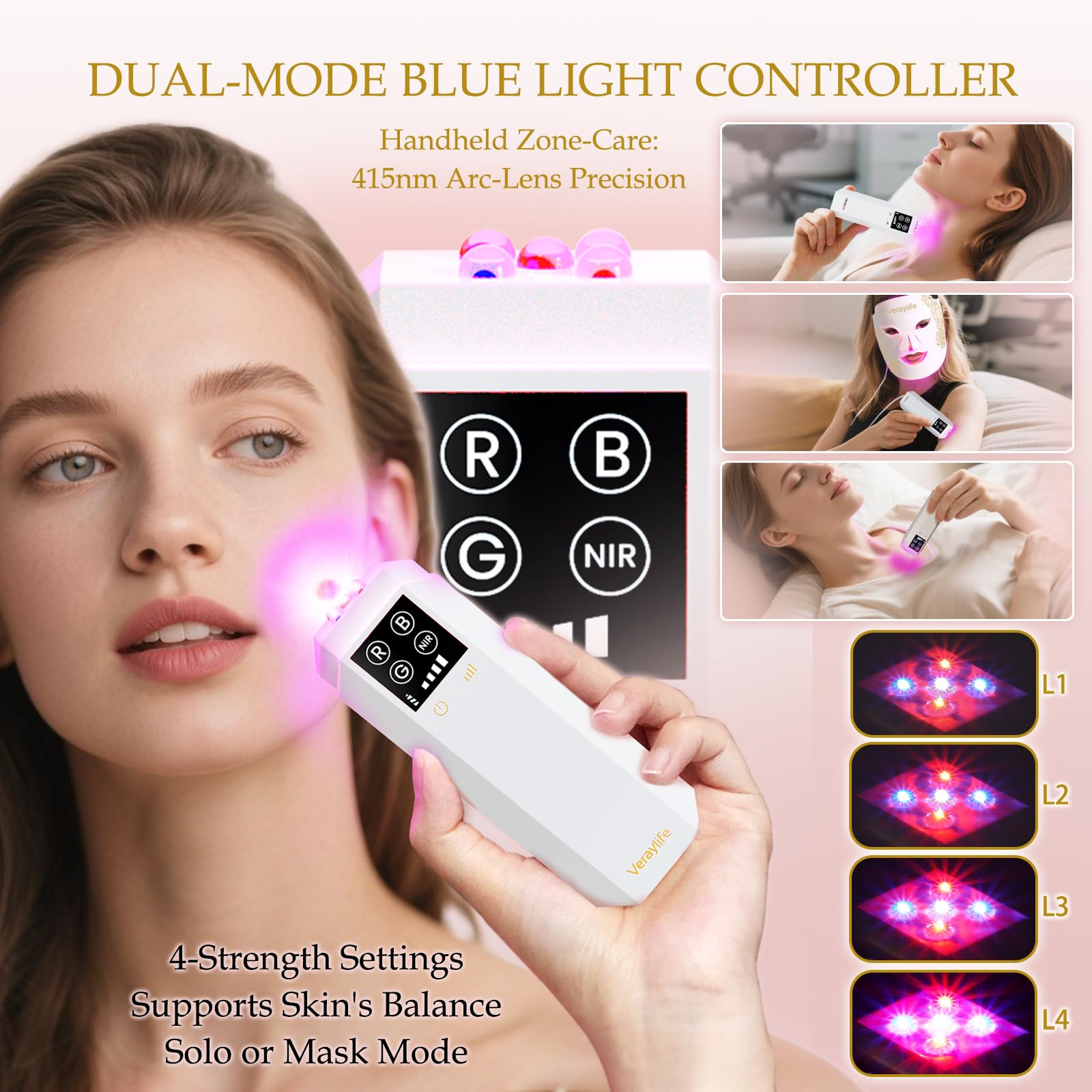 Veraylife control remoto desmontable luz azul para zonas grasas.