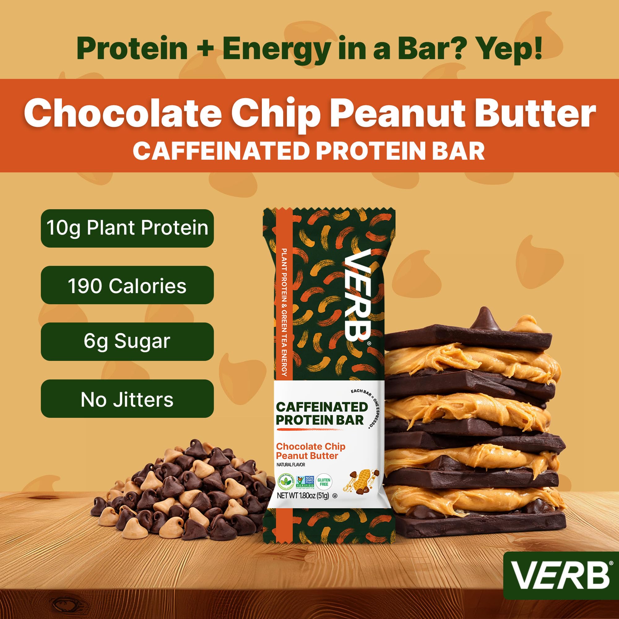 Verb Energy Bar barra mantequilla de cacahuete textura cremosa y sabor rico