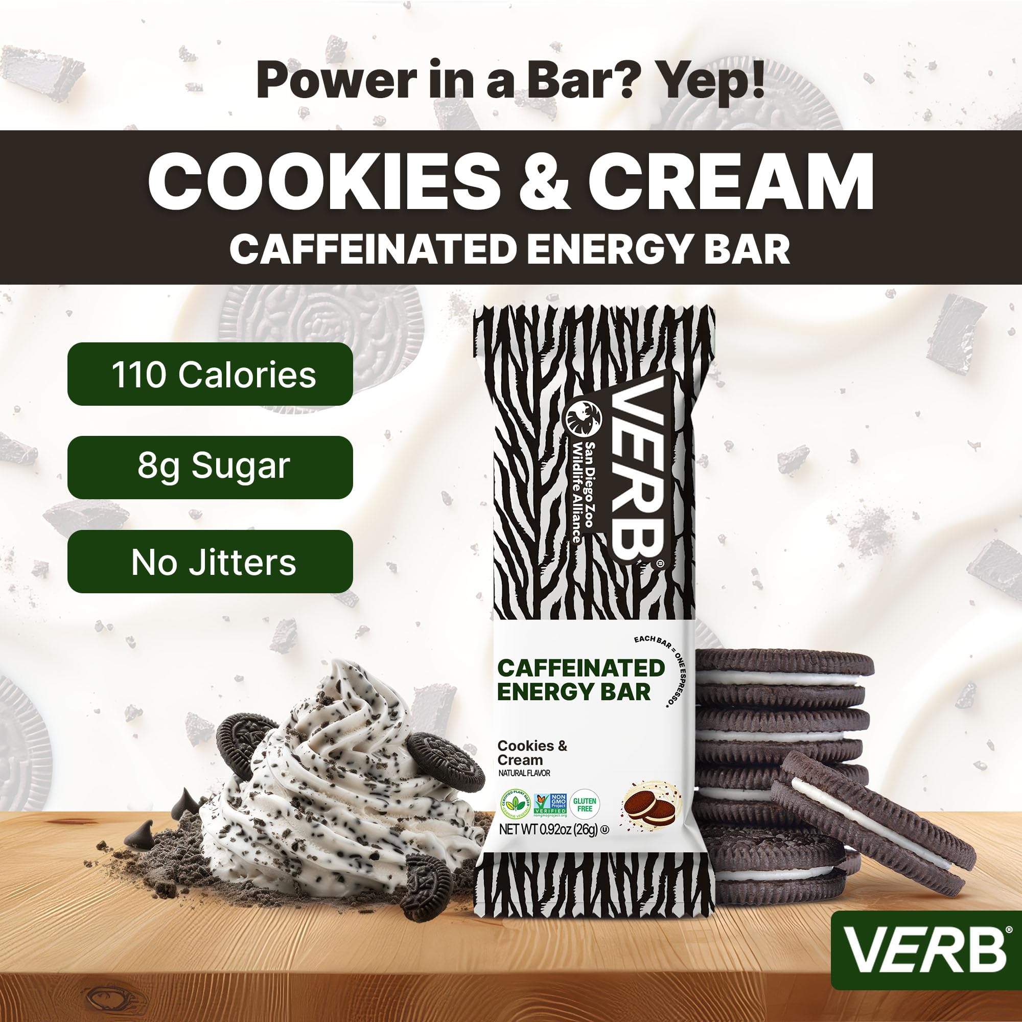 Verb Energy Bar con ingredientes simples y energía limpia para el día.