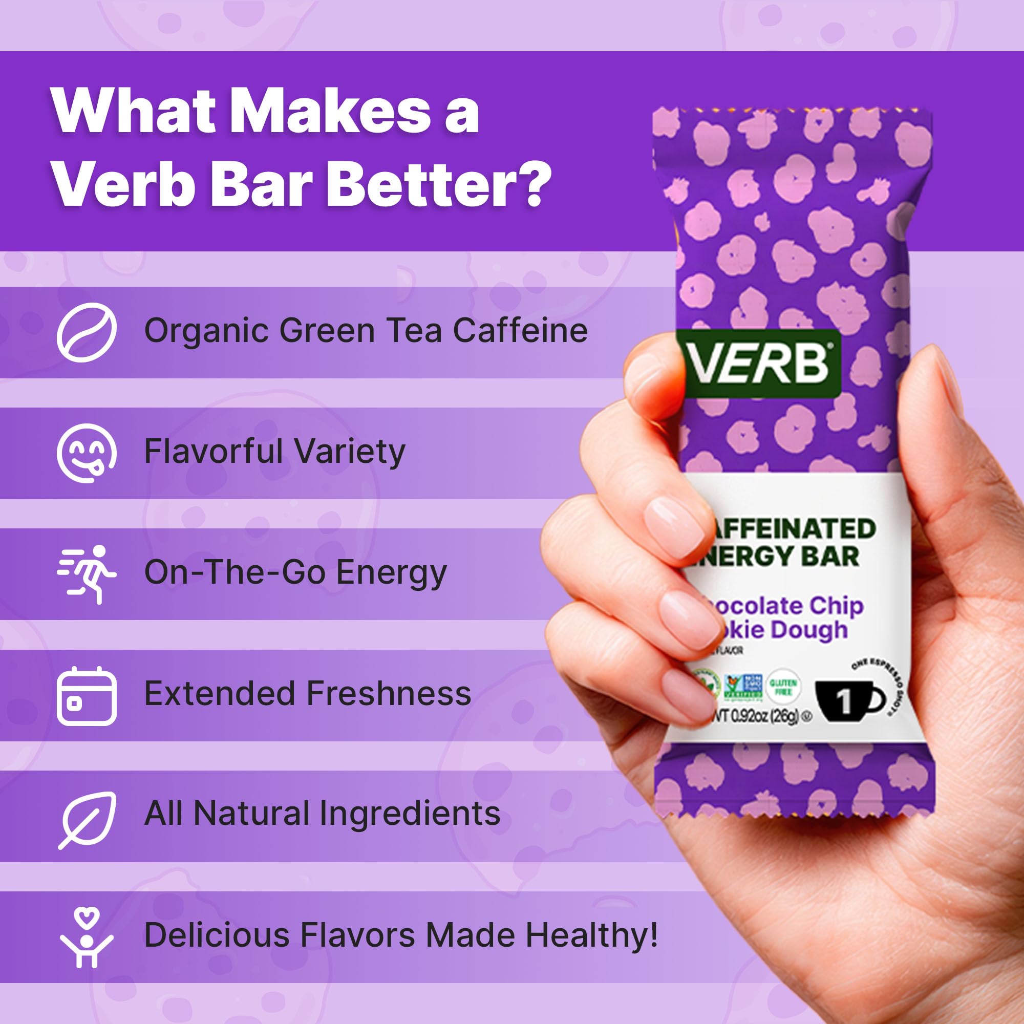 Verb Energy Bar uso diario en trabajo y estudio