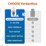 Verdanthus ingredientes naturales detox herbal, muestra de ingredientes clave para bienestar.