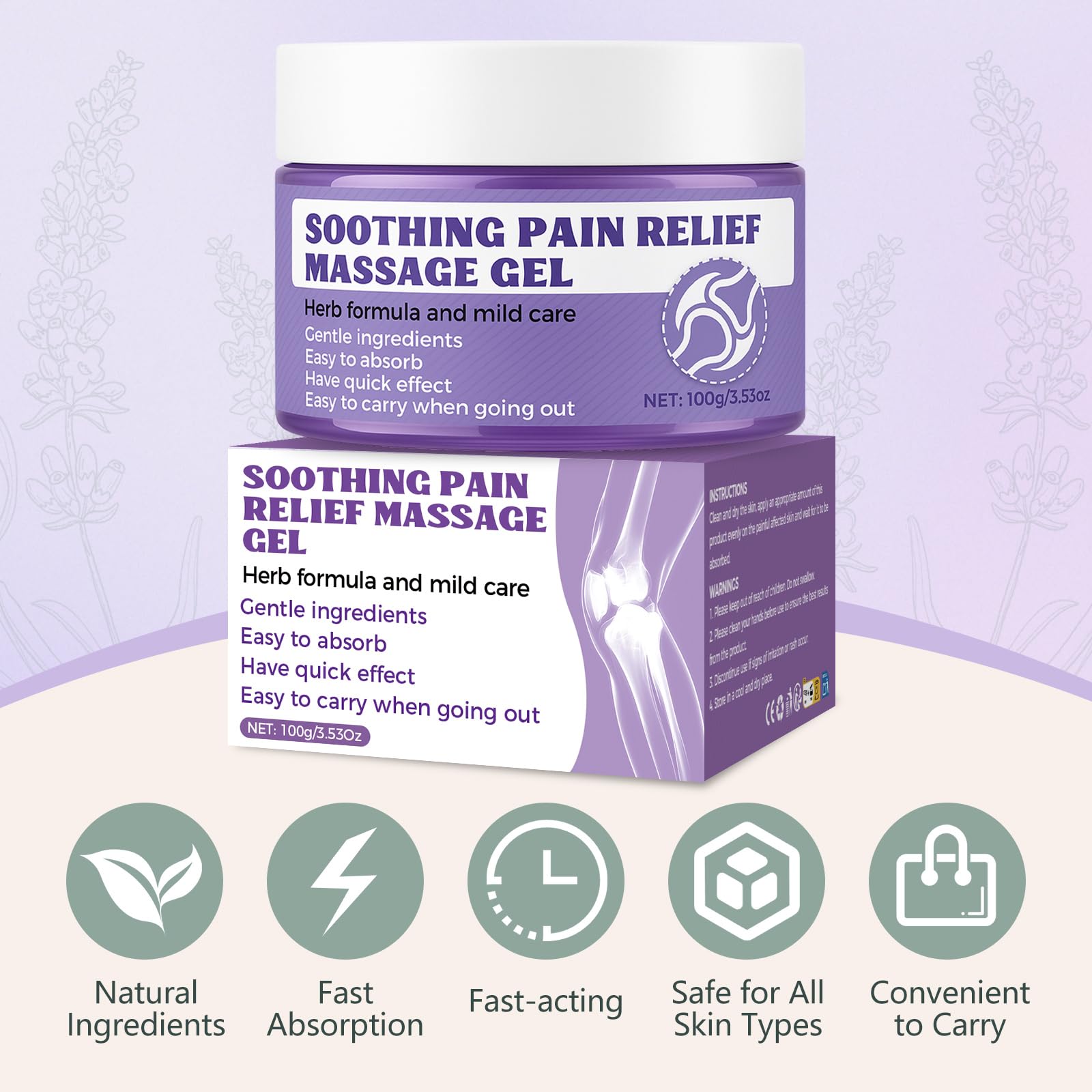 Gel morado de Vereclue para cuello, relajación localizada y sensación fresca