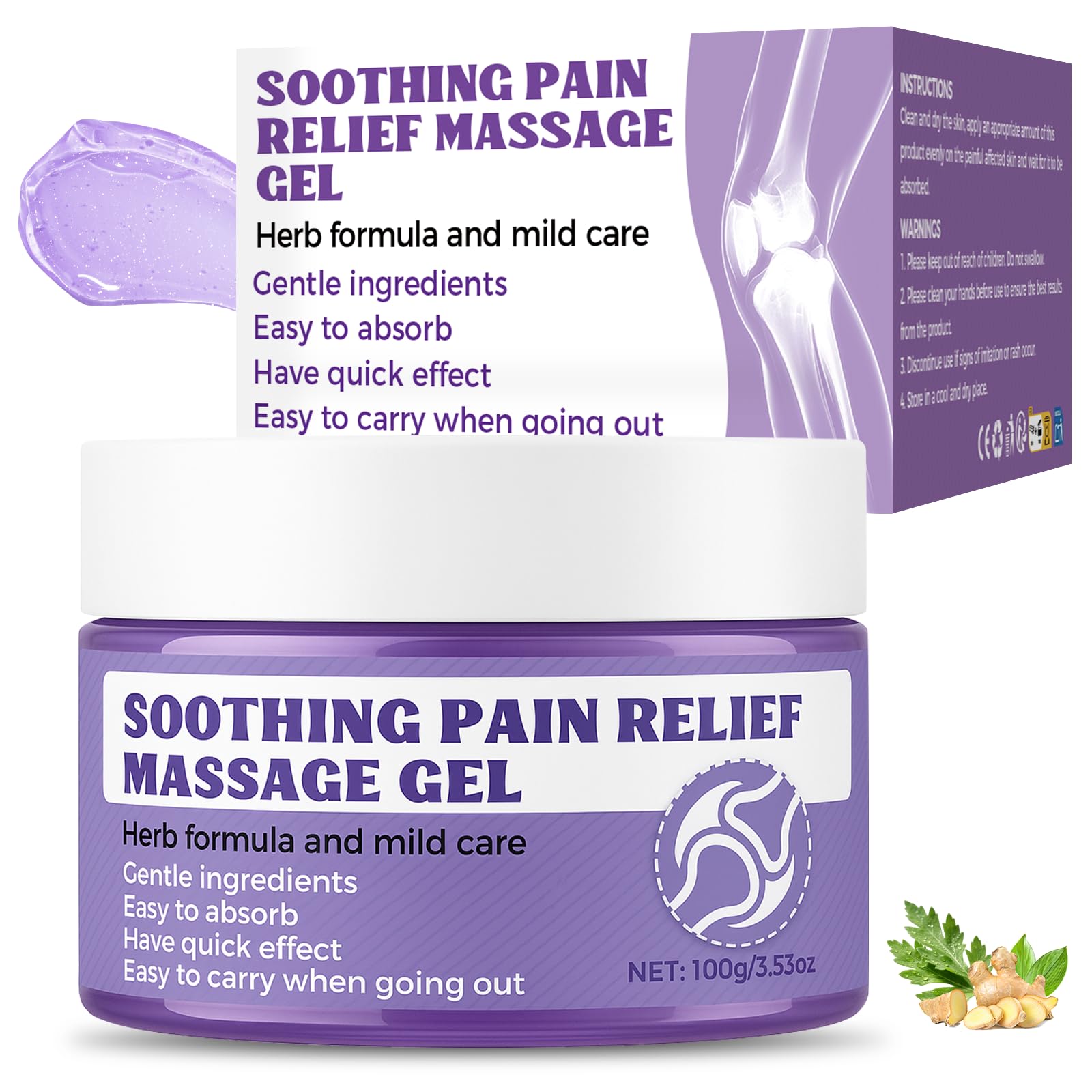 Gel morado de Vereclue para hombros, absorción rápida y relajación