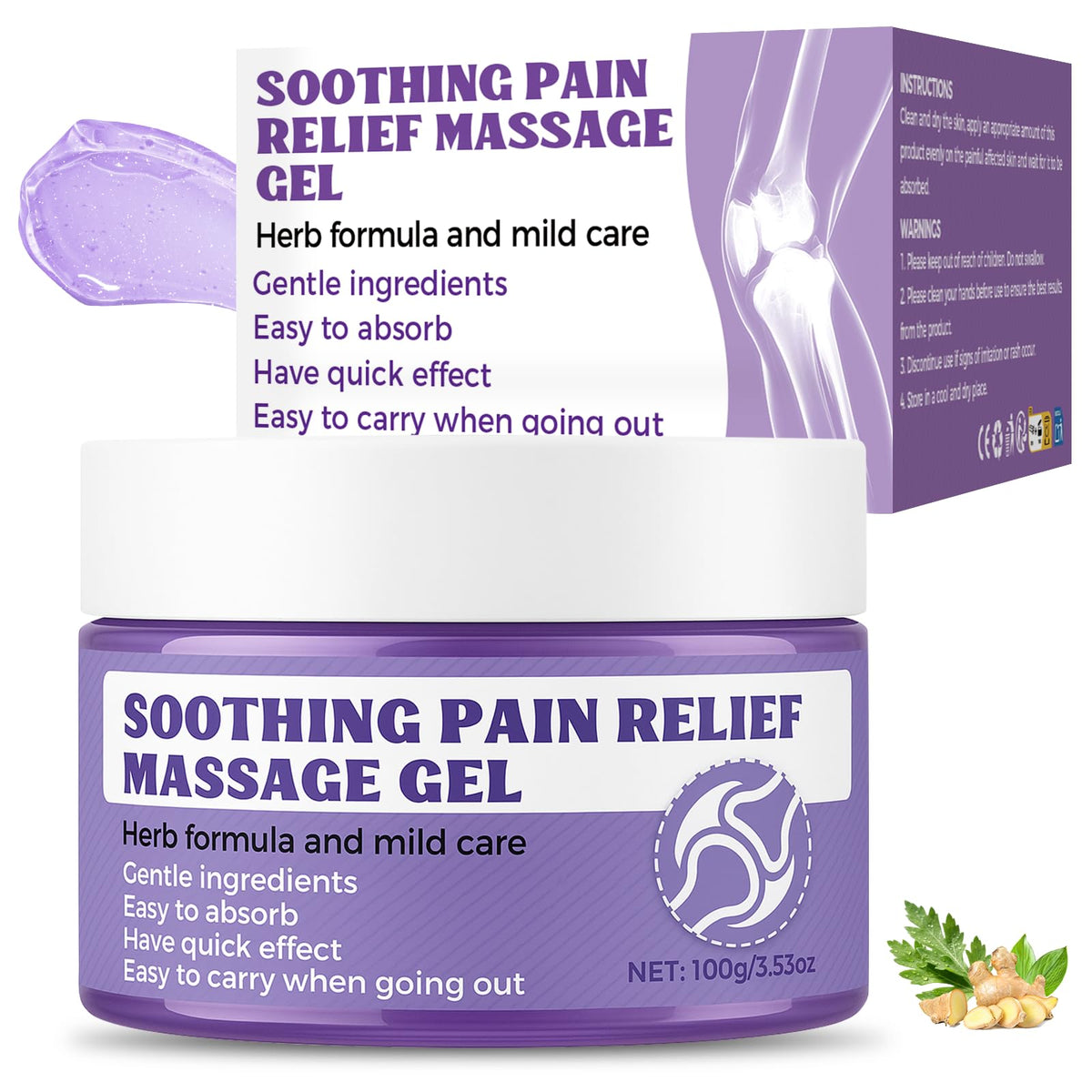 Gel morado de Vereclue para hombros, absorción rápida y relajación