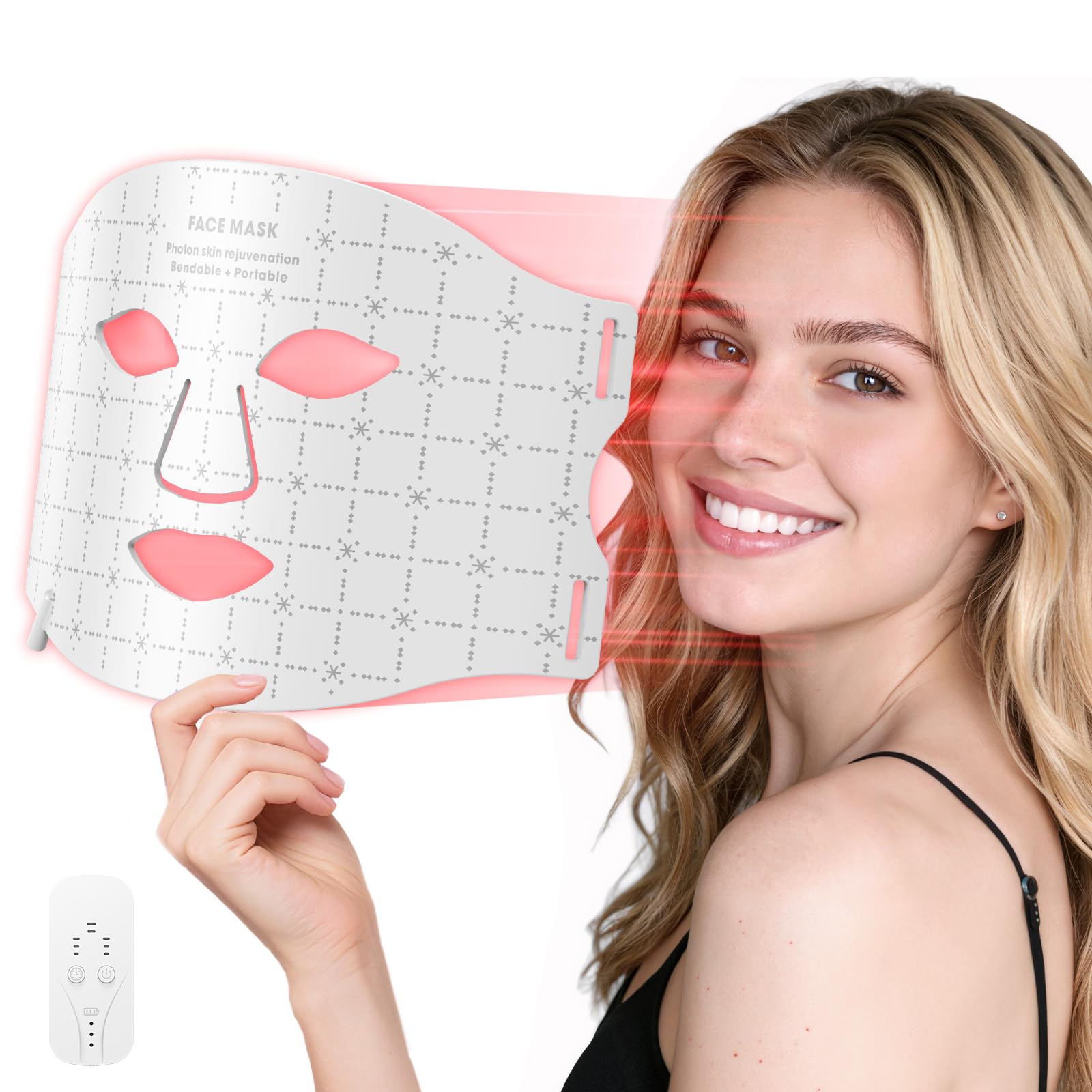 Verfubo máscara de luz roja para rostro, favorece tono uniforme.