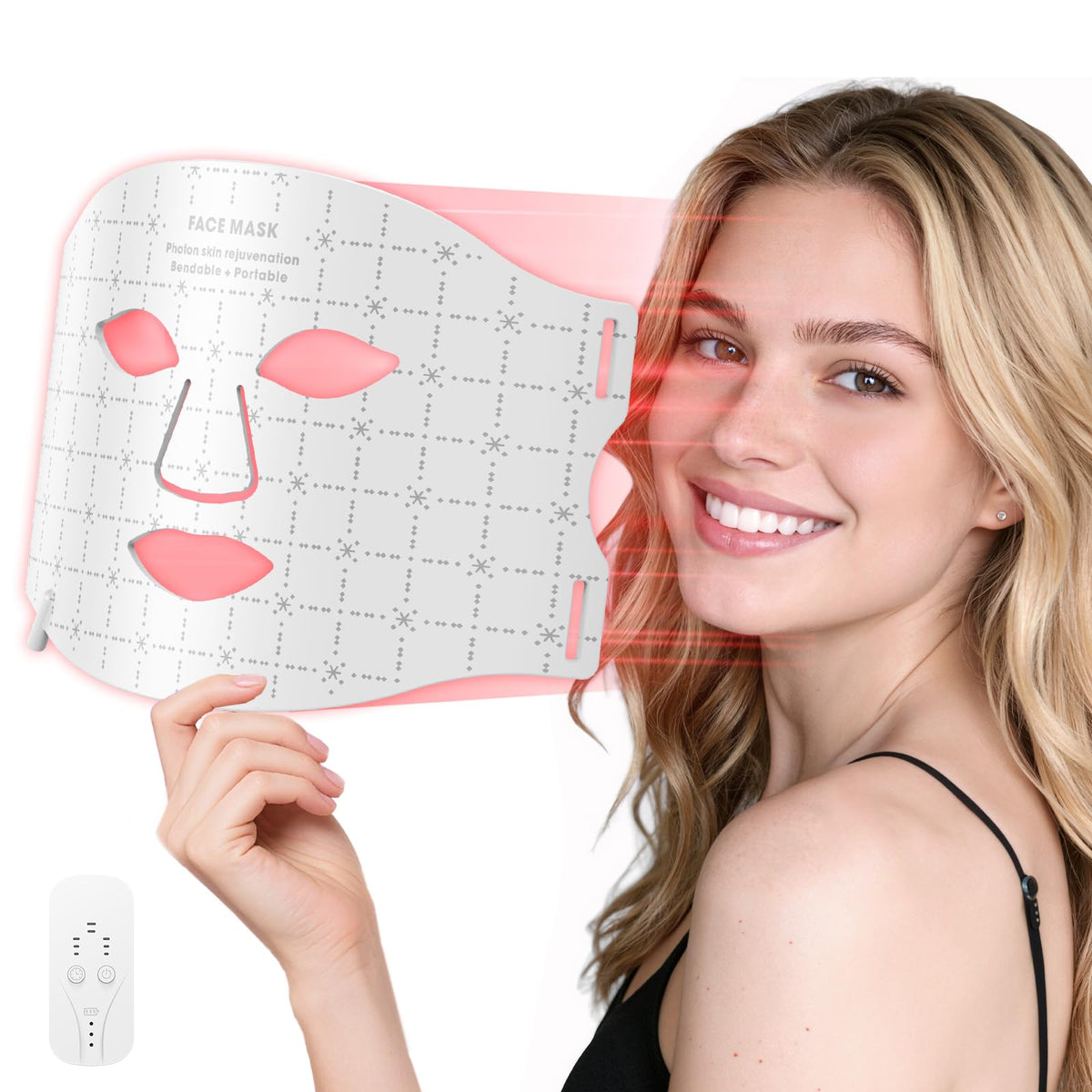 Verfubo máscara de luz roja para rostro, favorece tono uniforme.