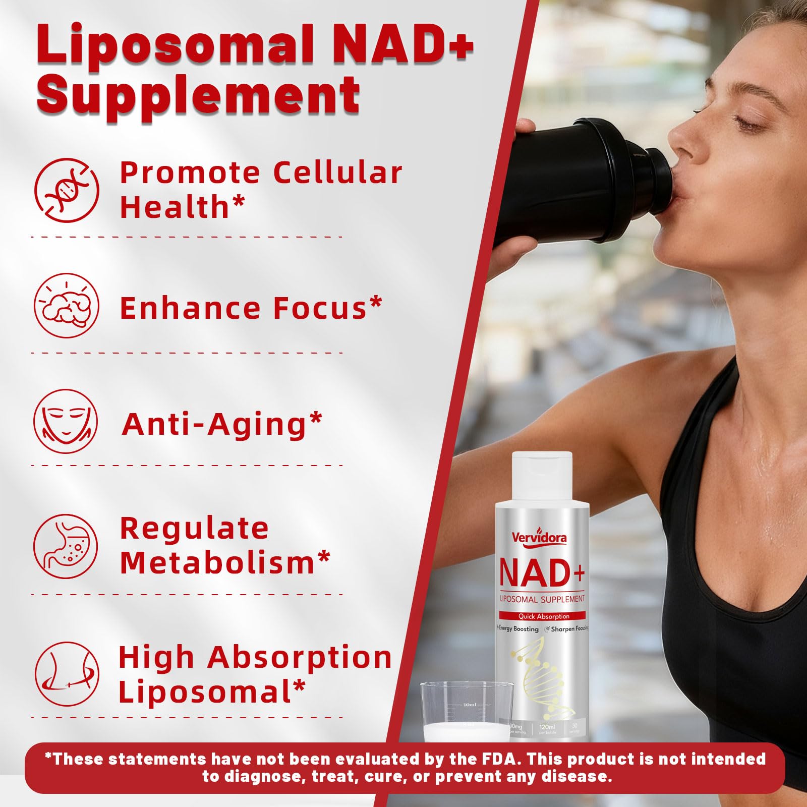 Vervidora NAD liposomales medida para dosis precisa