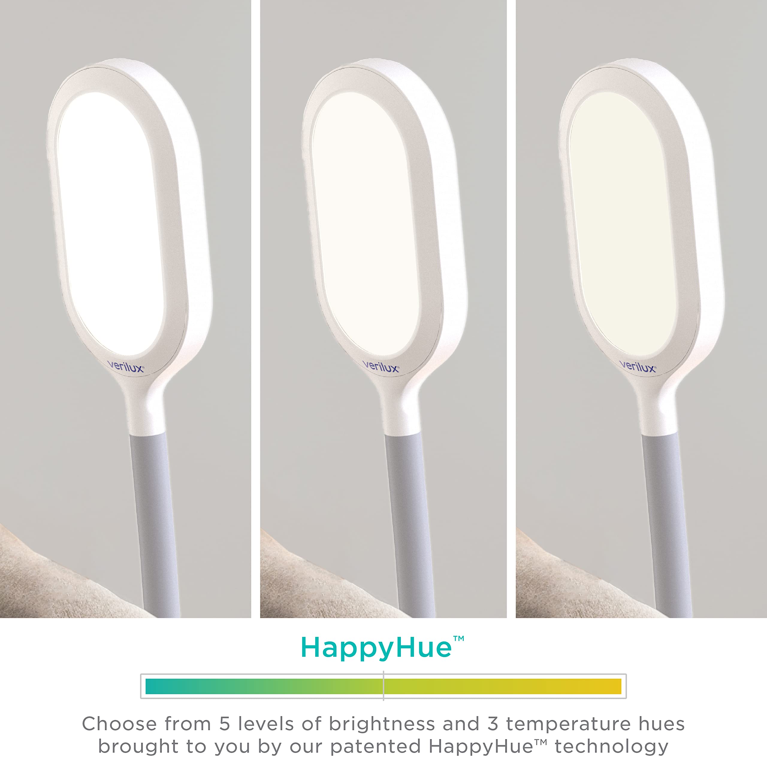 Verilux HappyLight Duo, luz de espectro completo de 10.000 lux para claridad visual.