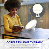 Verilux HappyLight Halo batería recargable, luz portátil para viajes y uso sin cables