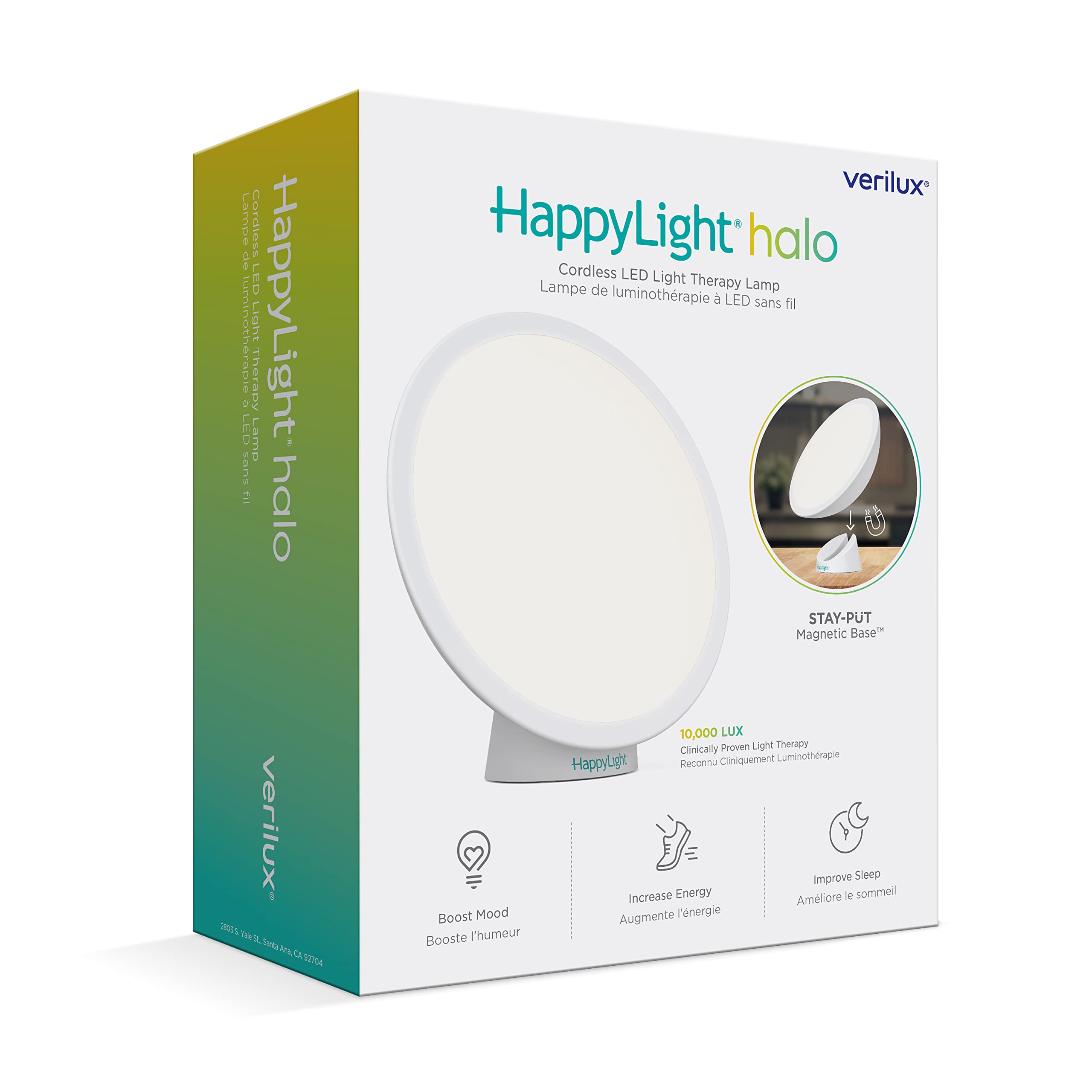 Verilux HappyLight Halo temporizador de 10 minutos a 1 hora para personalizar sesiones