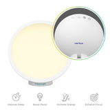 Verilux HappyLight Halo uso sin cables, perfecto para escritorio o mesita de noche
