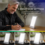 Verilux HappyLight Lumi Plus, ajuste de brillo para sesiones matutinas o nocturnas.