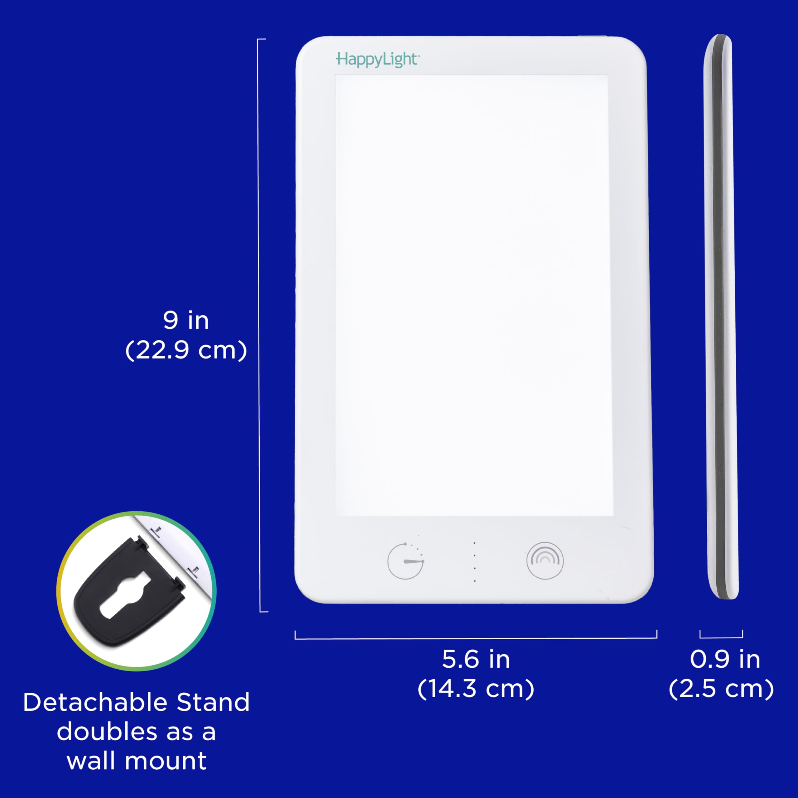 Verilux HappyLight Lumi Plus, soporte desmontable para colocación flexible.