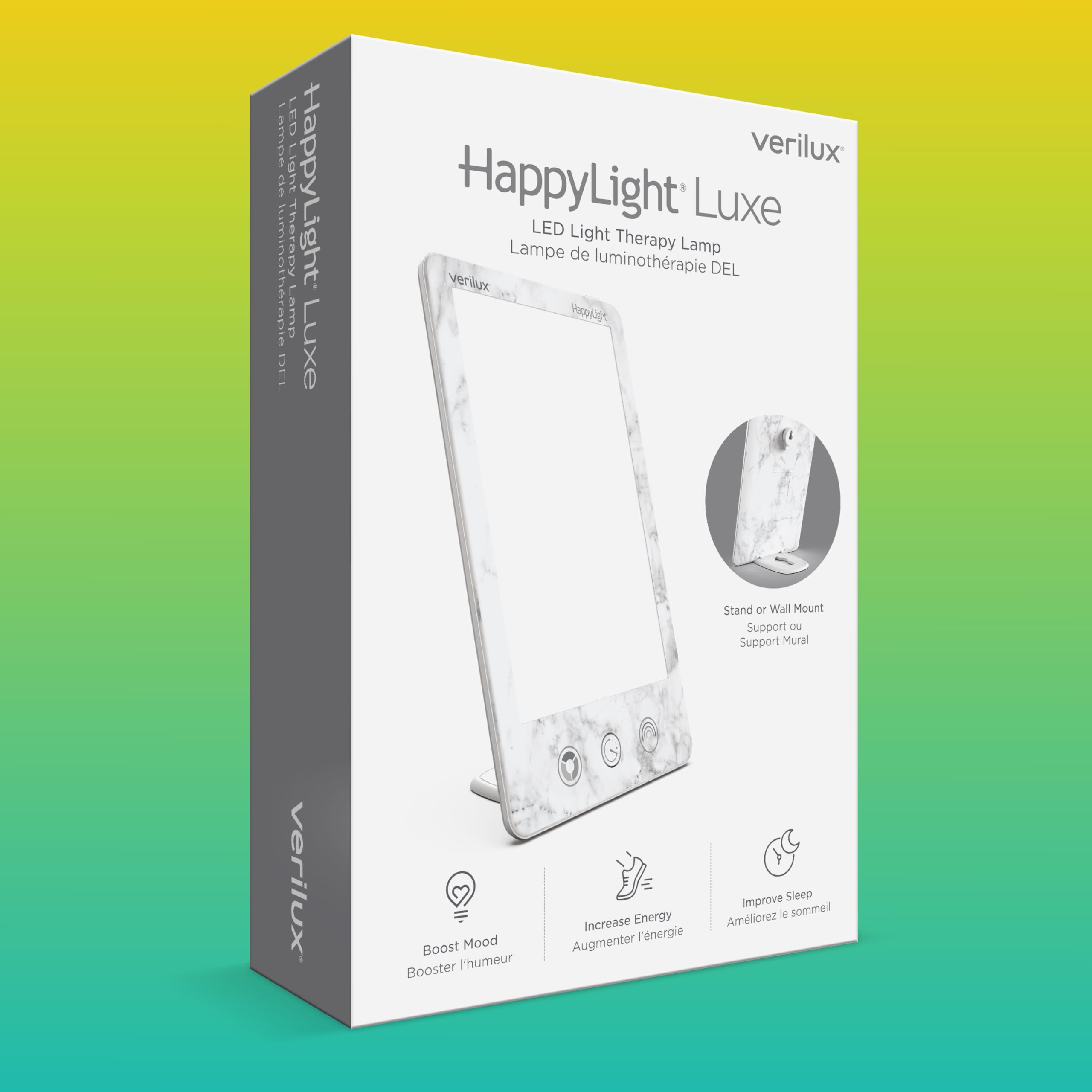 Verilux HappyLight Luxe montaje en pared para optimizar el espacio