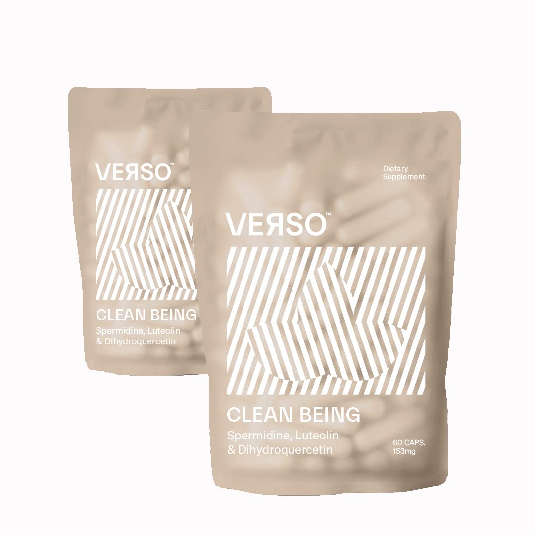 Verso Clean Being: cápsulas de spermidina en botella para uso diario.