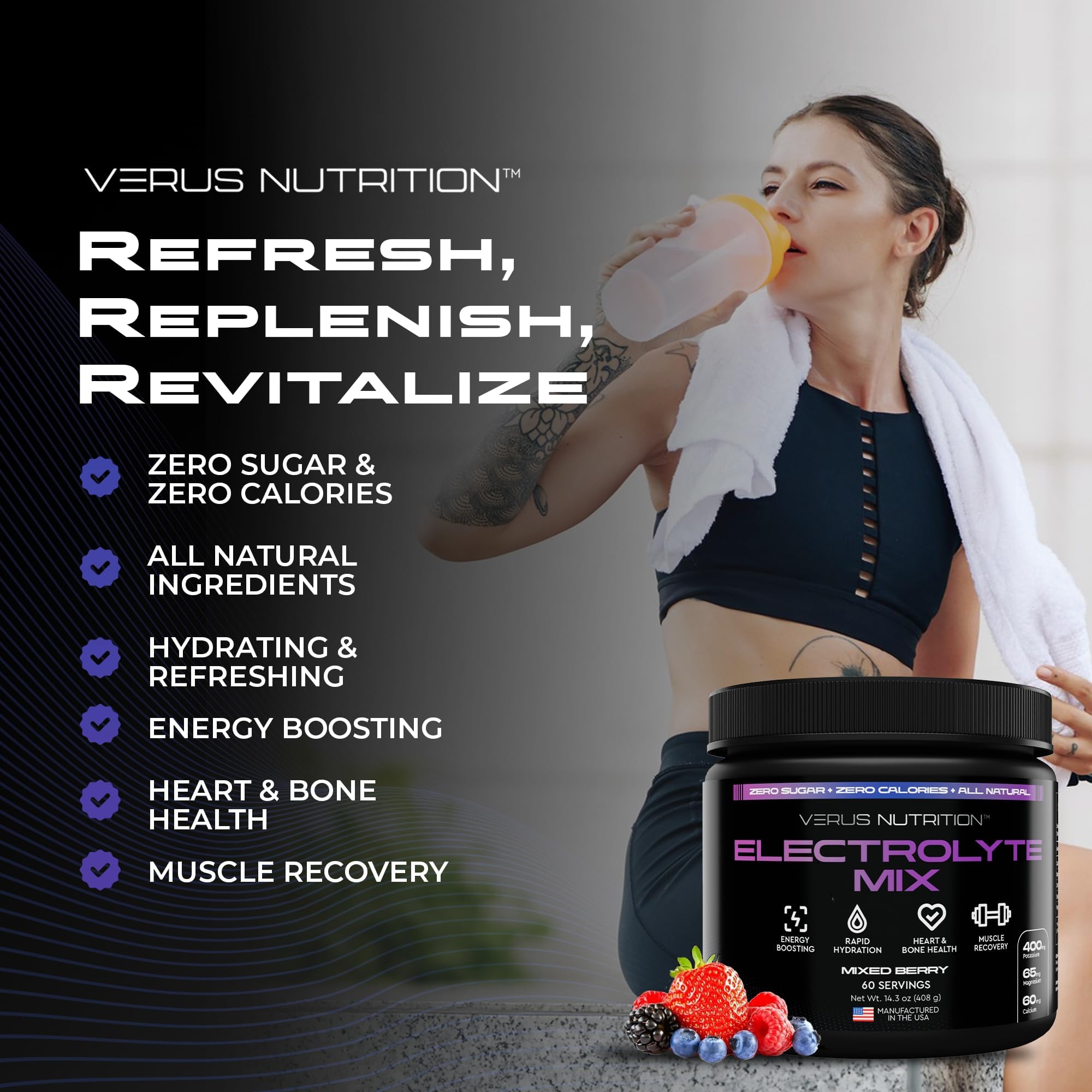 VERUS NUTRITION cuchara medidora incluida para dosificación exacta