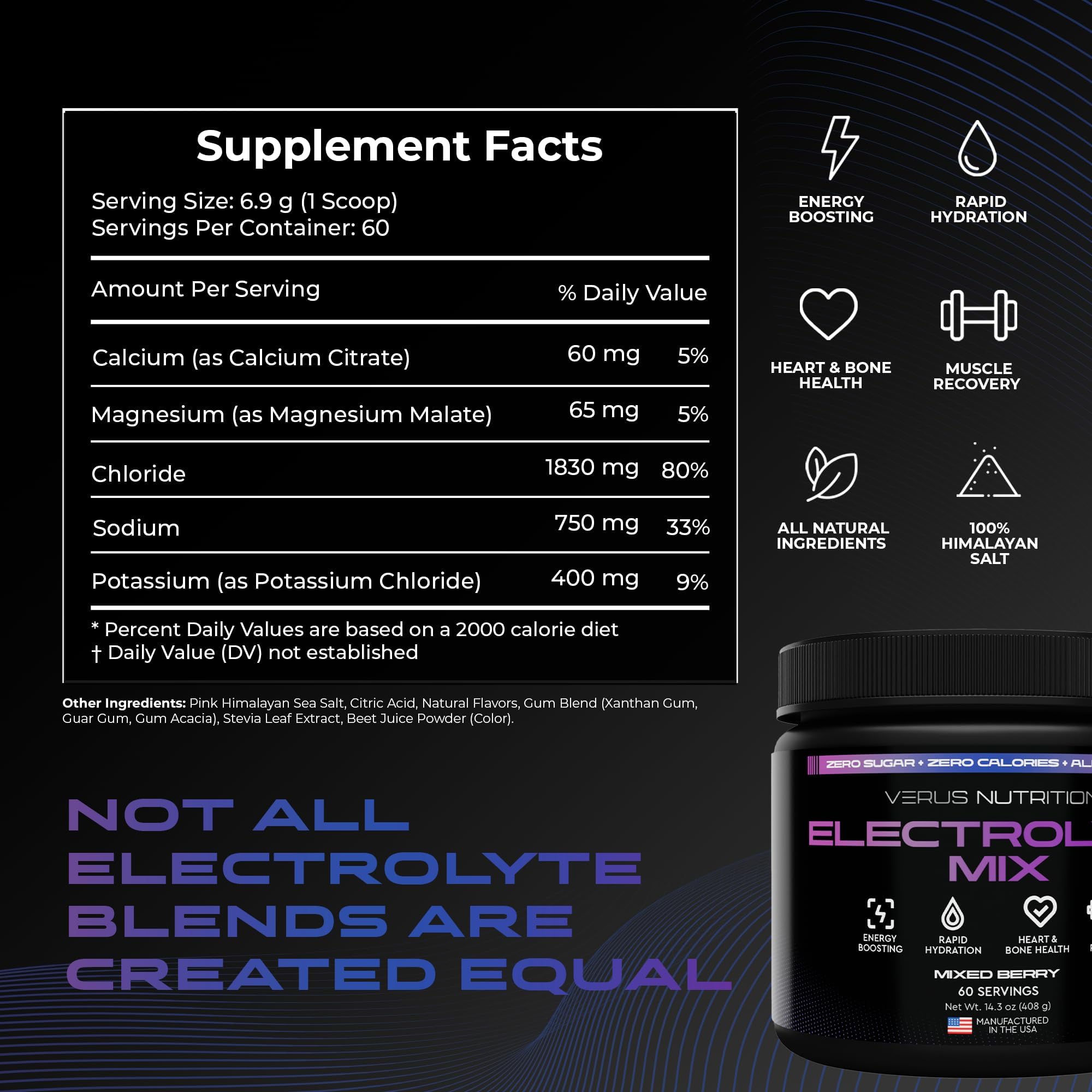 VERUS NUTRITION electrolitos en polvo sabor limón-lima para refrescarte