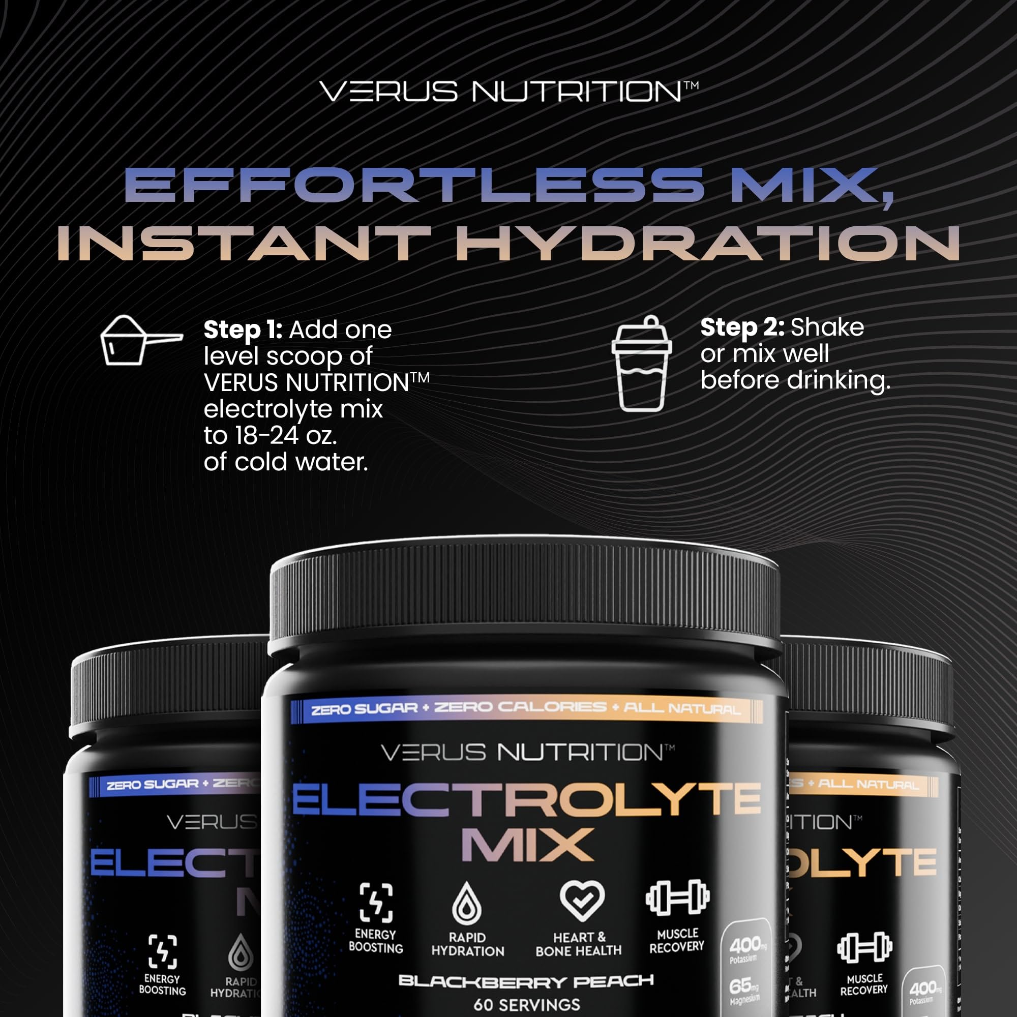 VERUS NUTRITION opción vegana sin calorías para hidratación
