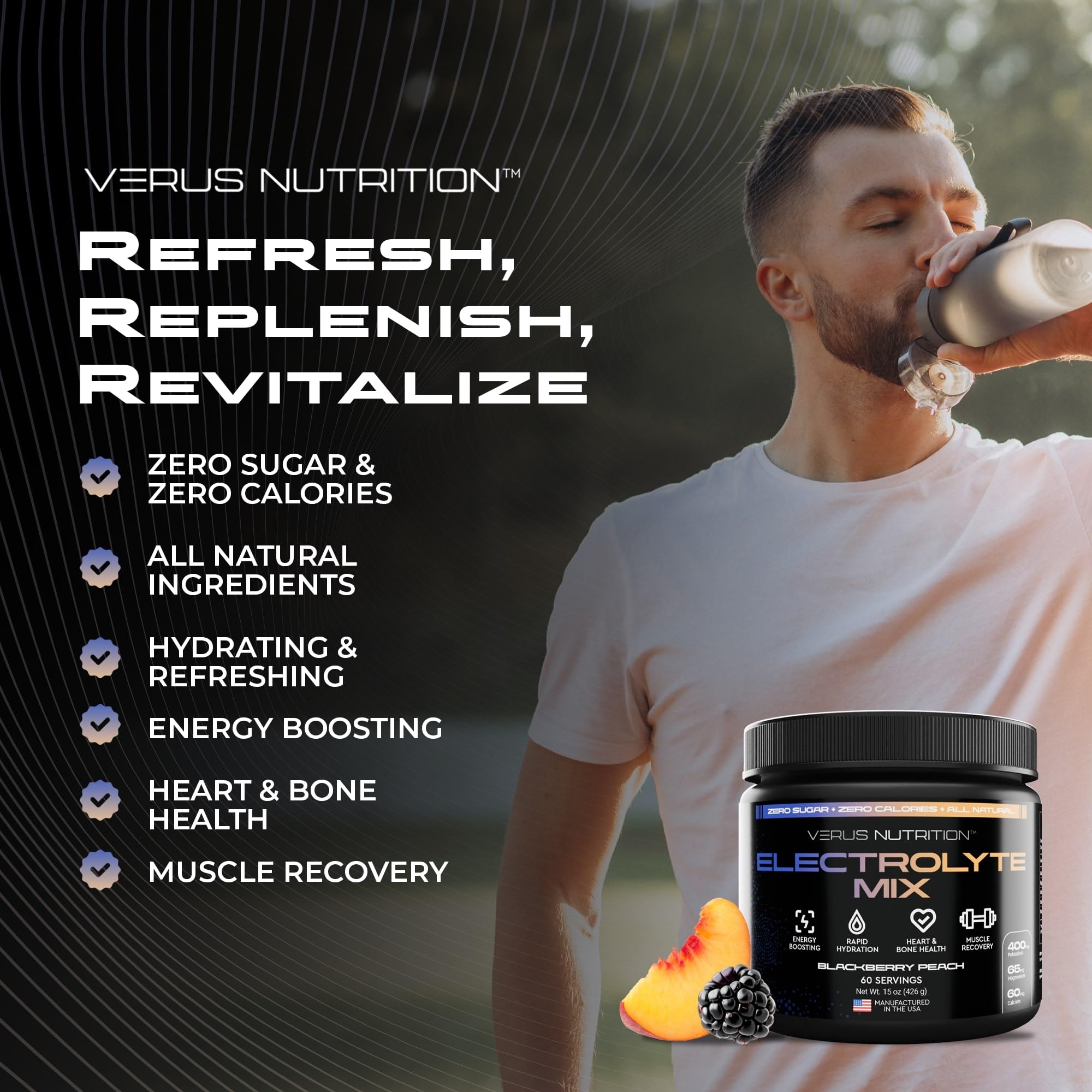 VERUS NUTRITION apto para keto con electrolitos sin azúcar