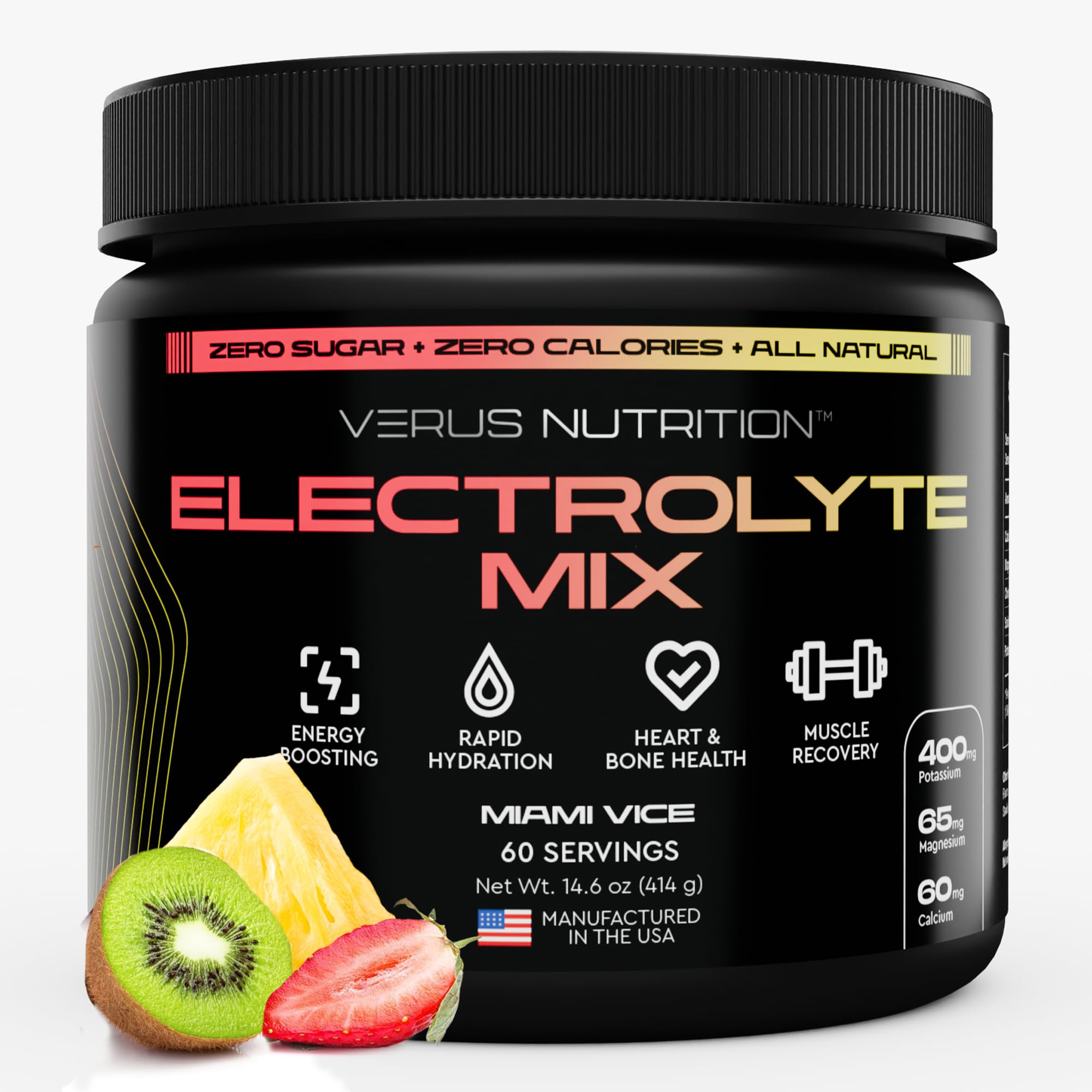 VERUS NUTRITION electrolitos en polvo sin azúcar para hidratación eficaz