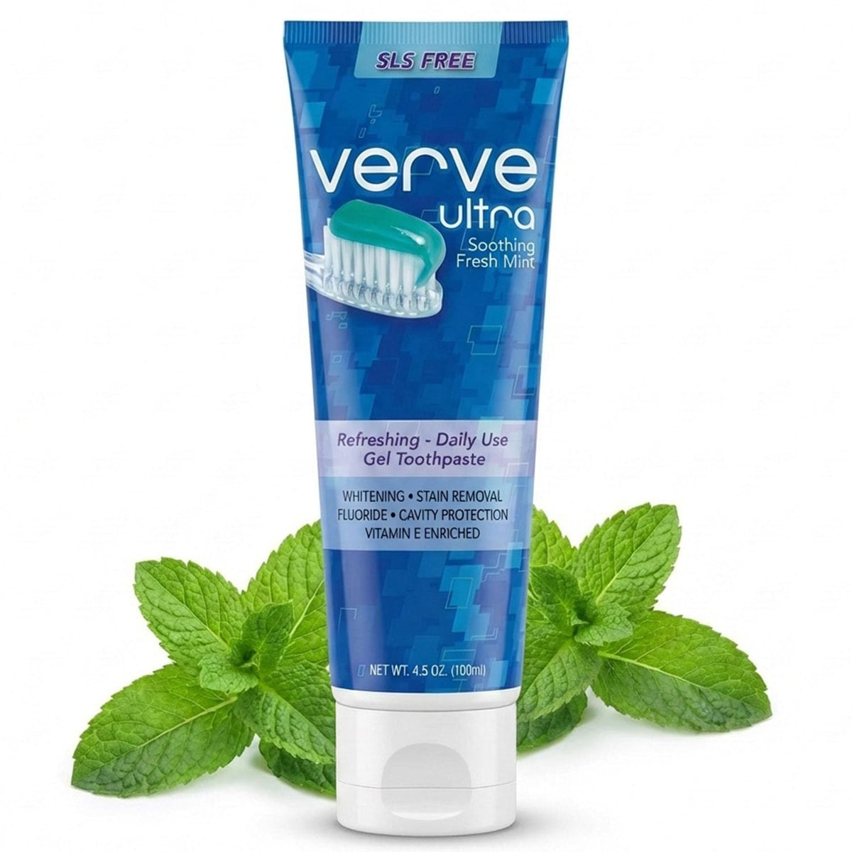 Verve Ultra frente del tubo, higiene diaria suave y fresca
