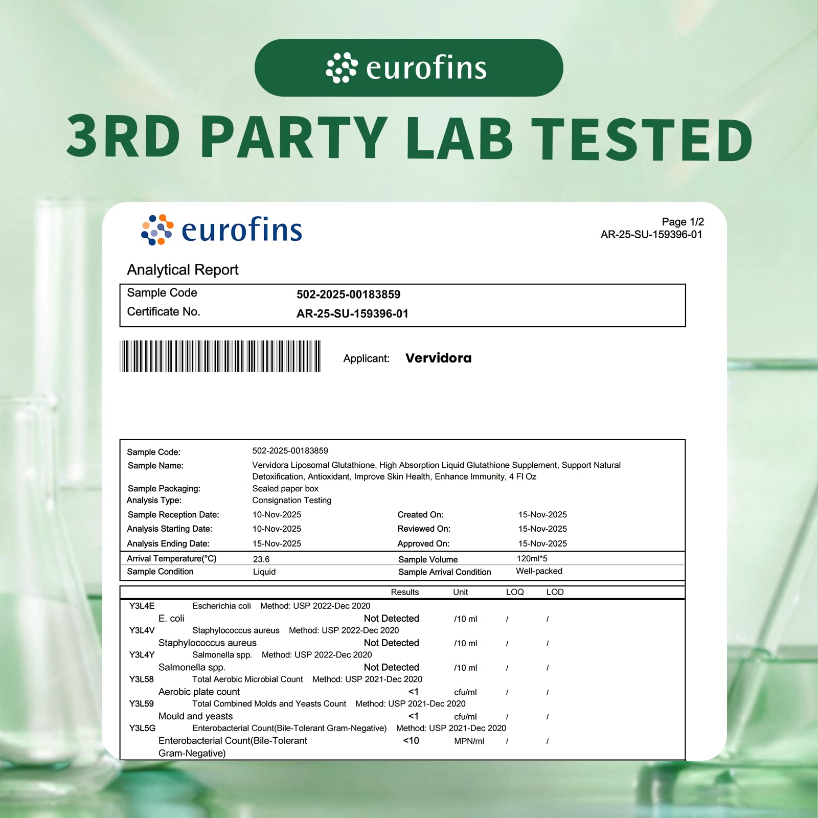 Certificaciones cgmp que respaldan la fabricación de Vervidora.