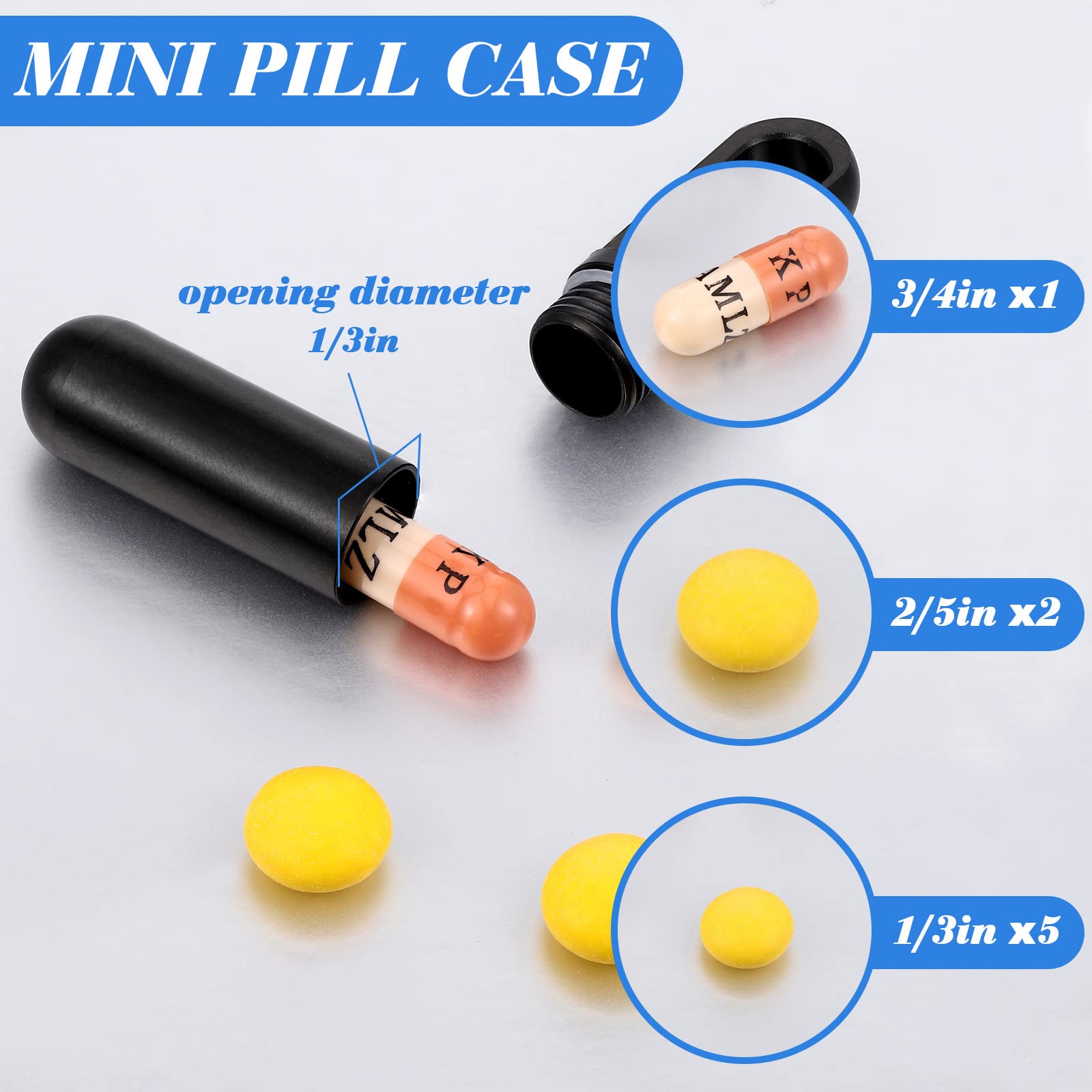 Vesici portapastillas tamaño 52,5 mm para píldoras pequeñas.
