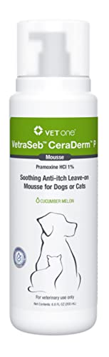 Vet One VetraSeb CeraDerm P Mousse, frasco, alivio suave del picor y hidratación diaria