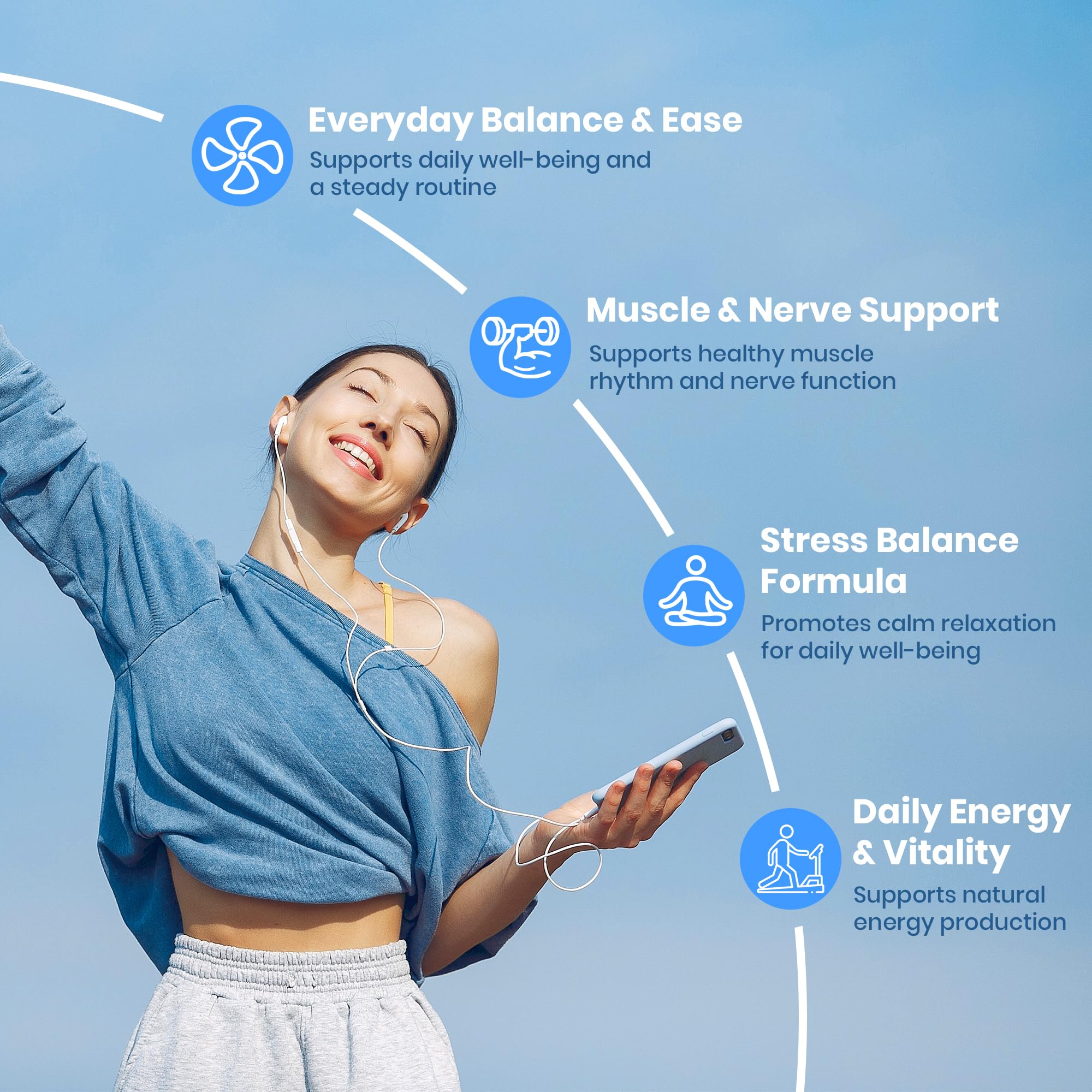 VEV Deep Calm: vitamina D3 y zinc para apoyo inmunológico general.