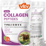 VEV Multi Collagen polvo, bote 32 oz, uso diario en bebidas para piel y articulaciones