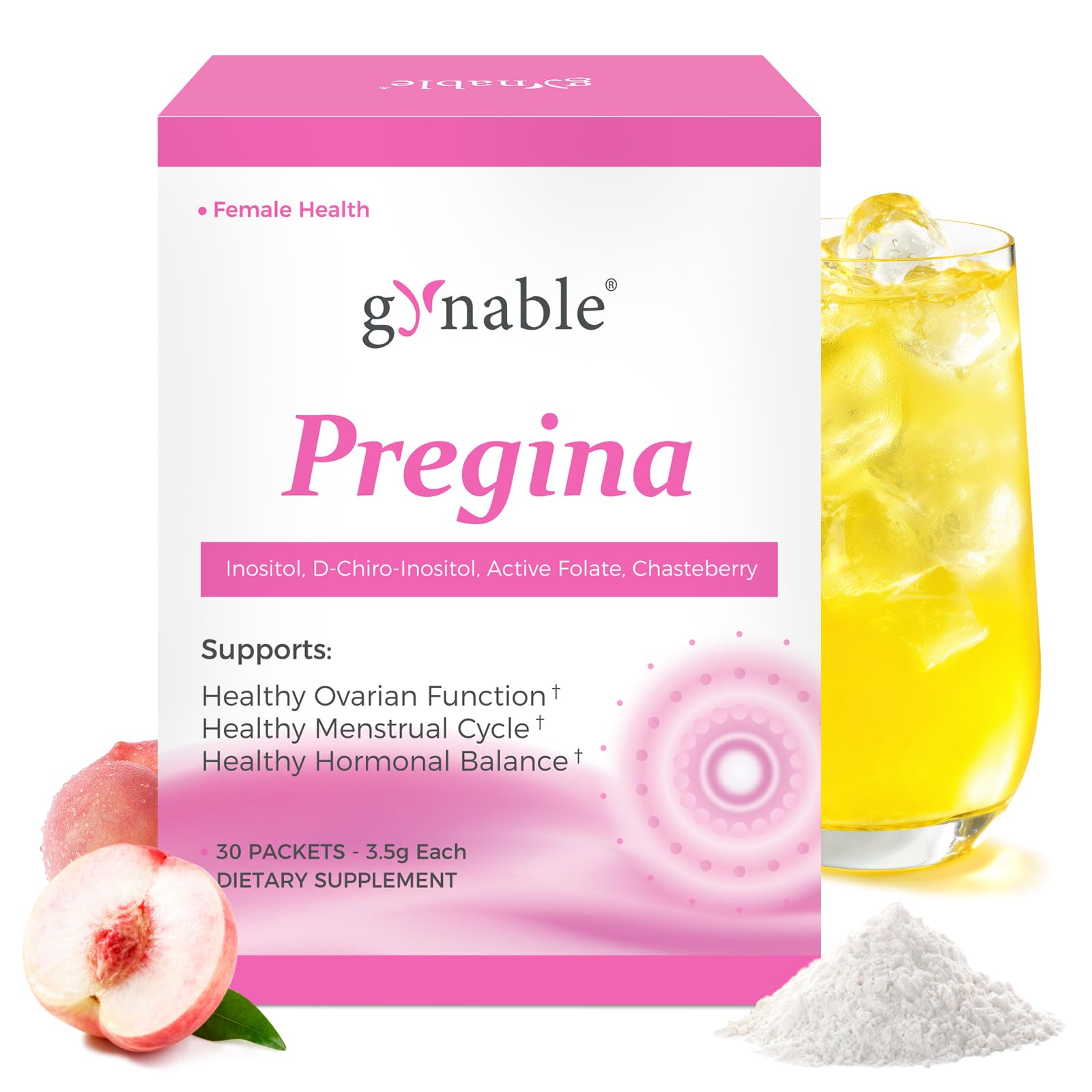 Gynable Pregina de Vevoec envase dispensador para uso diario.