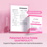 Polvo rosado de Gynable Pregina listo para mezclar.