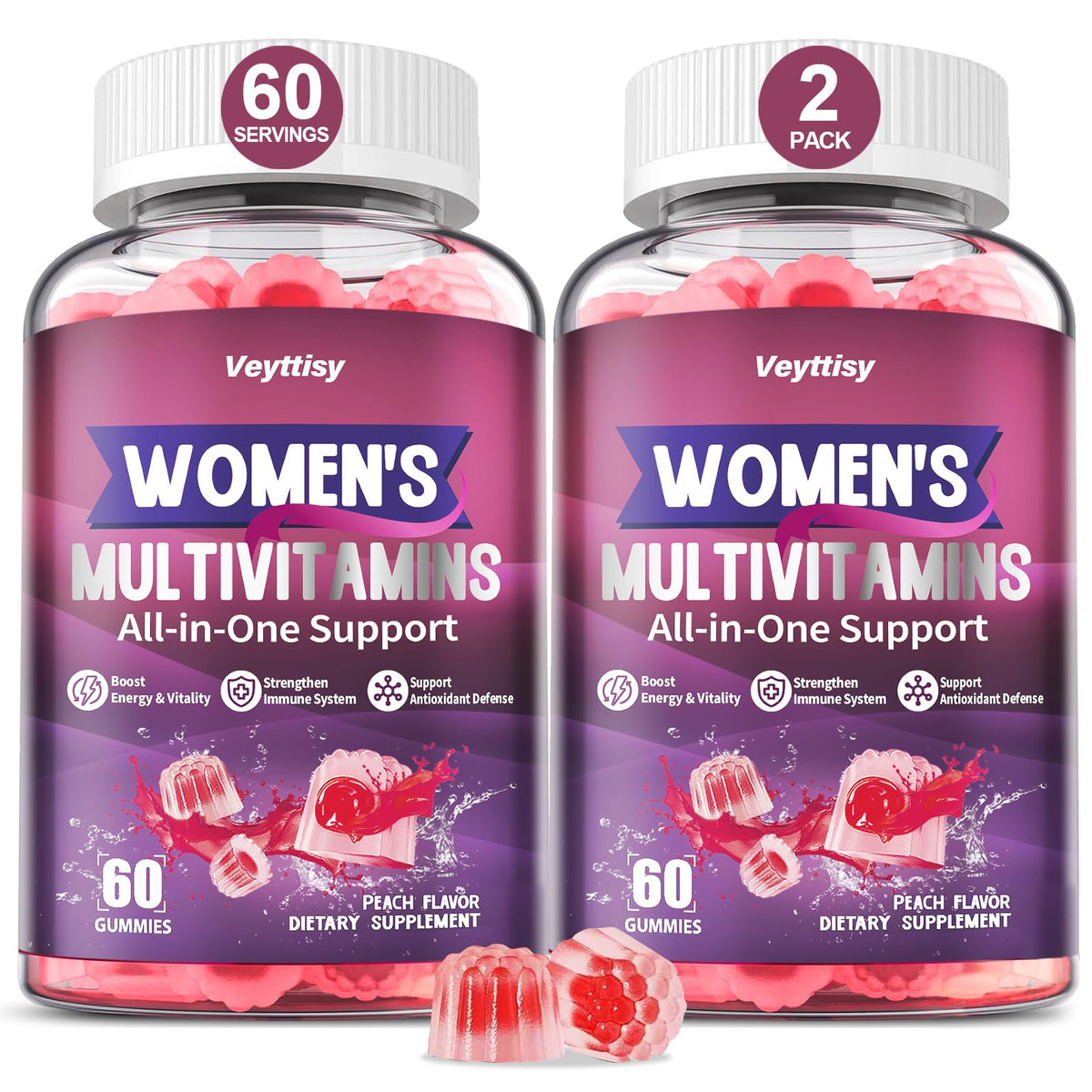 Gomitas Veyttisy para mujeres en empaque, listas para tu rutina diaria de bienestar