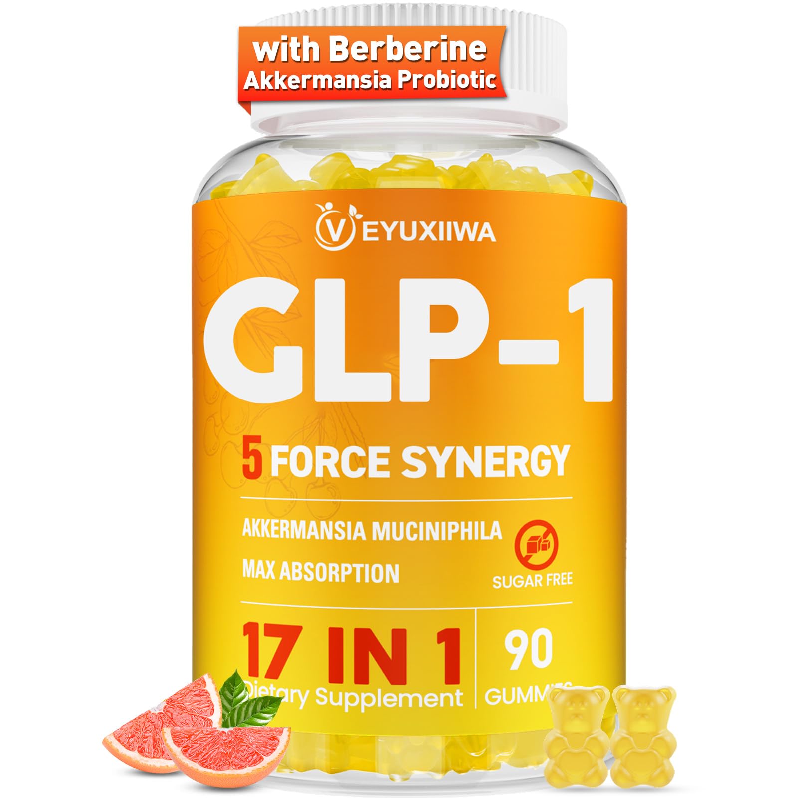 Gomitas GLP-1 de Veyuxiiwa con sabor a yuzu, para apoyo posible de energía sostenida