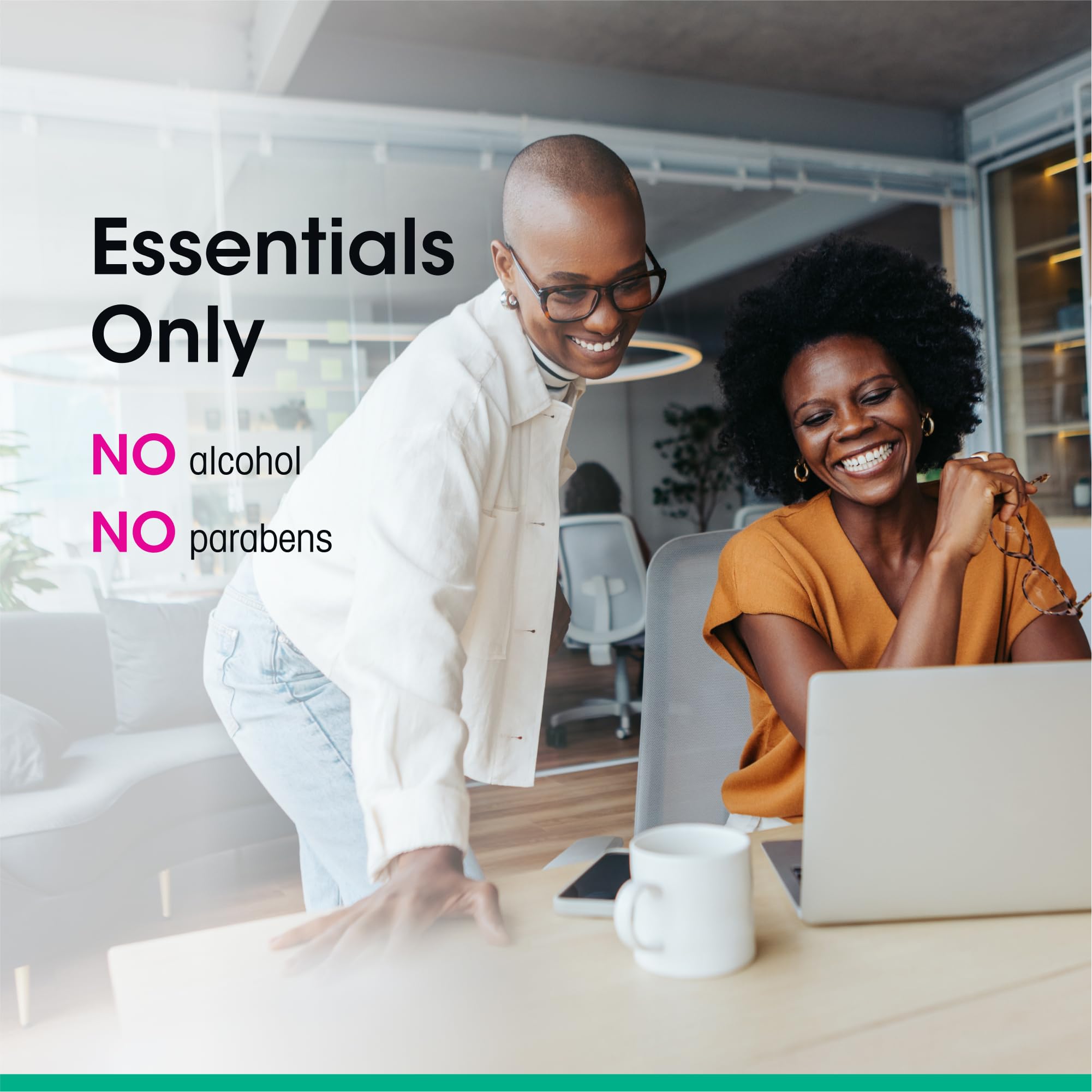 vH essentials con extractos de arándano y botánicos para cuidado completo.