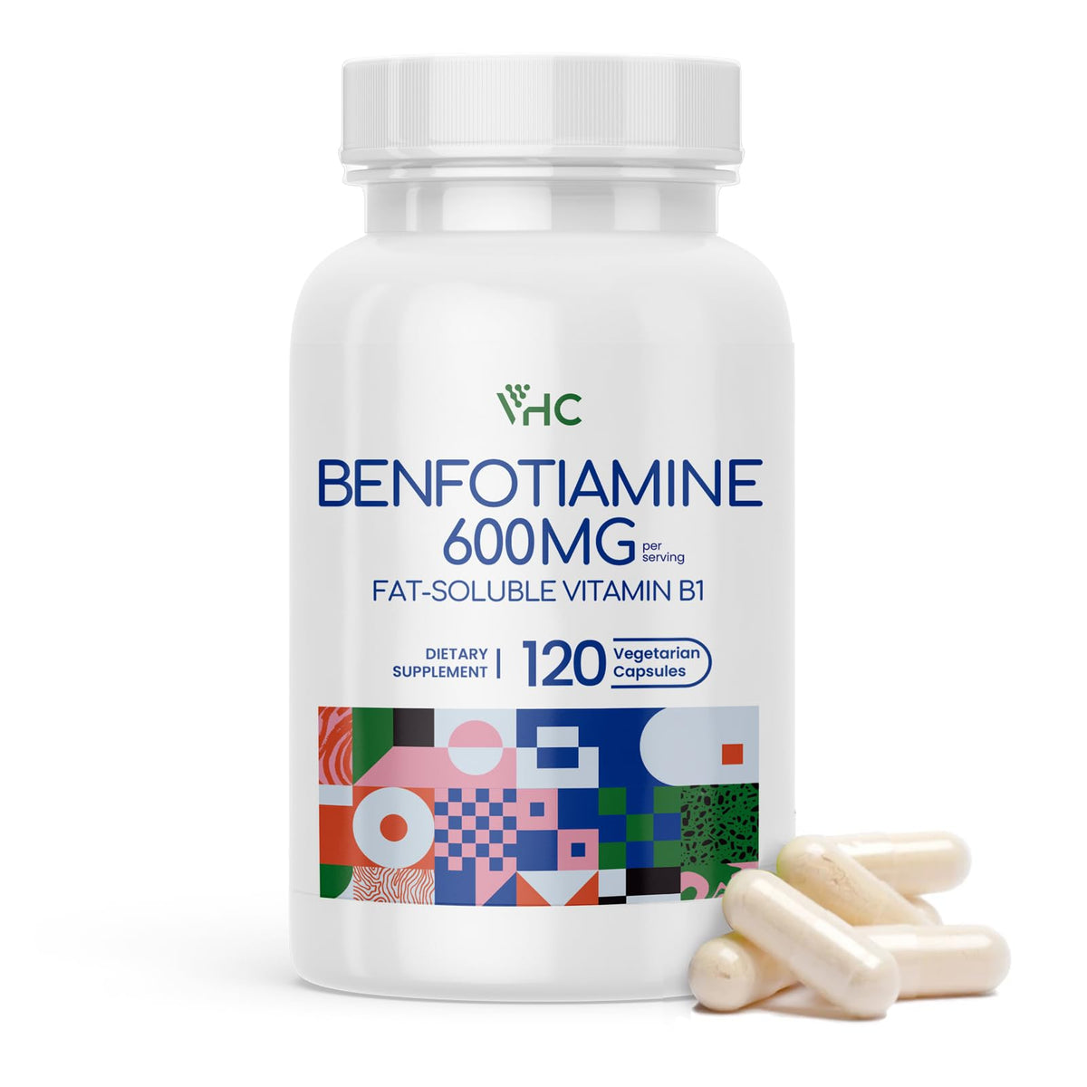 VHC Benfotiamina 600 mg: cápsulas vegetarianas para uso diario.