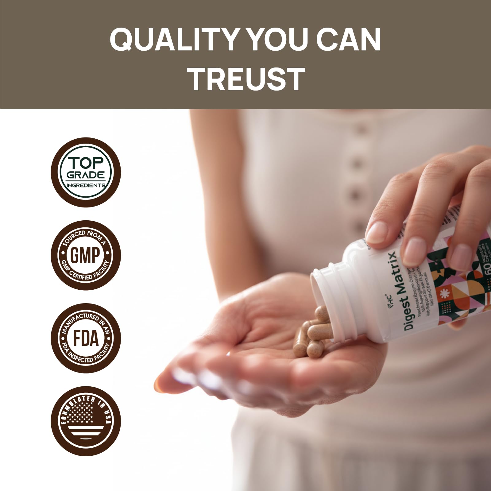 VHC Enzimas Digestivas - empaque original para producto de suplementación digestiva