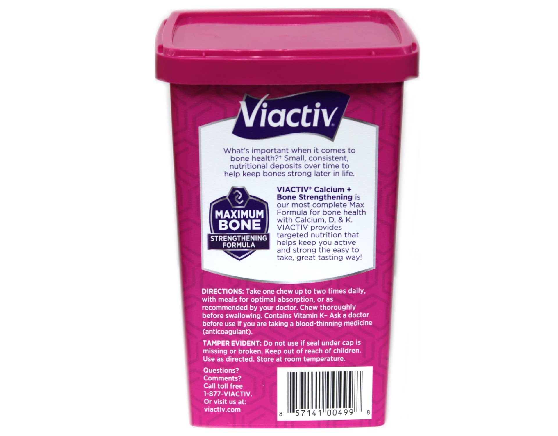 Calcio y D3 de Viactiv Max para apoyar la absorción diaria de calcio.