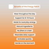 Duración de hasta 10 horas con Vibe Patches Energy Patch