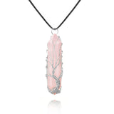 Colgante VIBILIA con cuarzo rosa y árbol de la vida para uso diario.