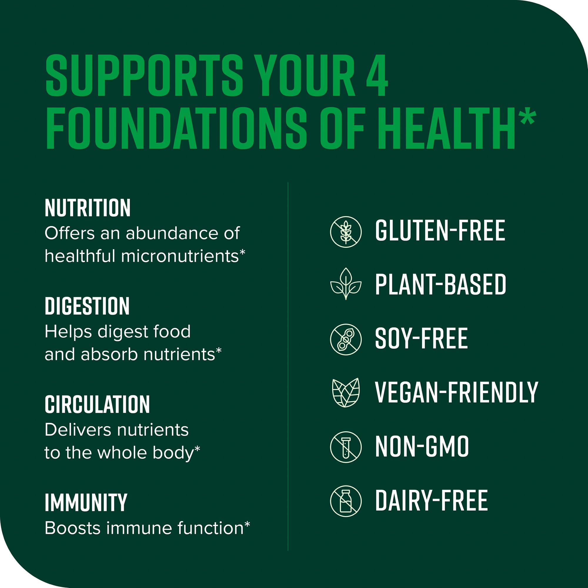Vibrant Health Green Vibrance, frasco elegante, almacenamiento seguro de superalimentos