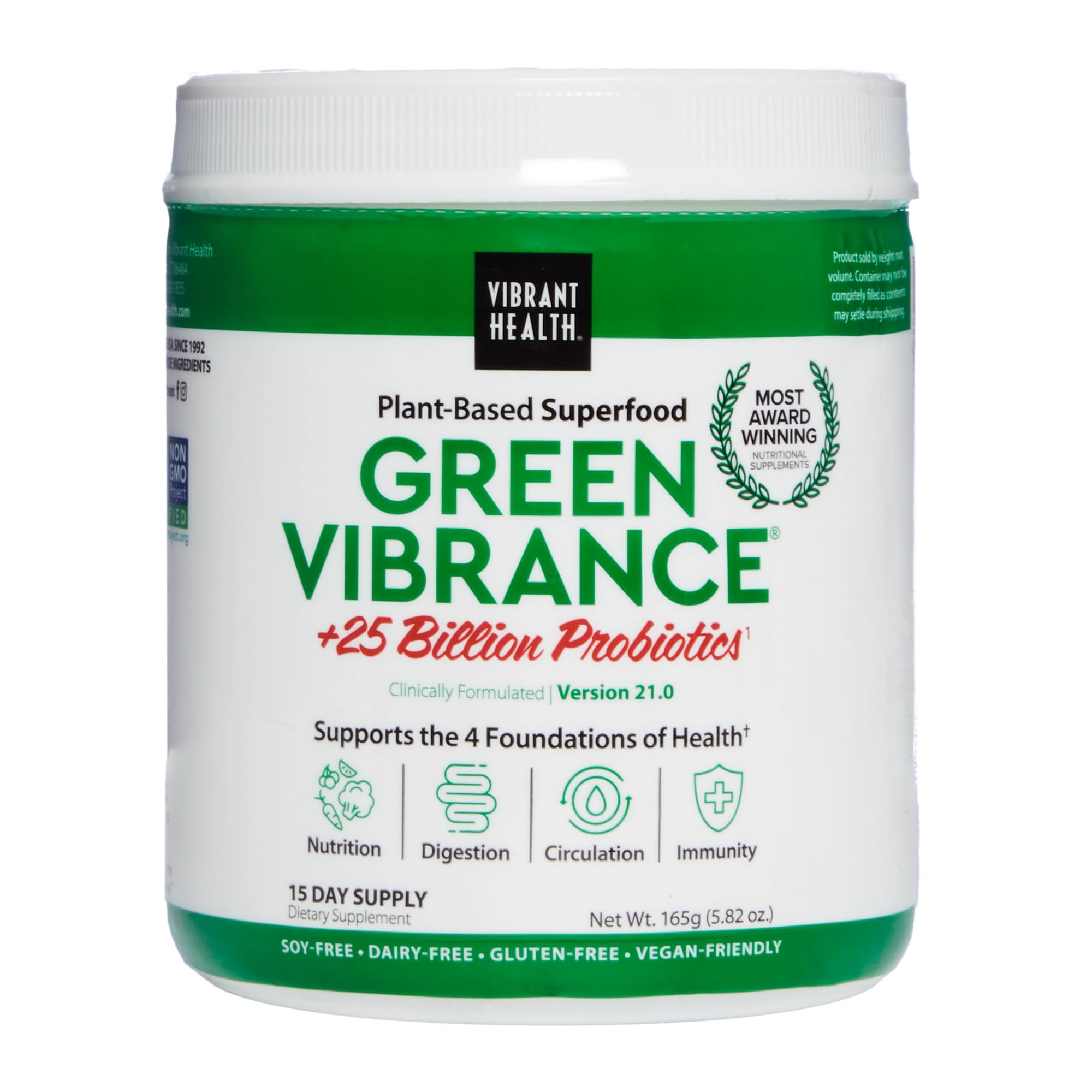 Vibrant Health Green Vibrance pote verde para un inicio saludable