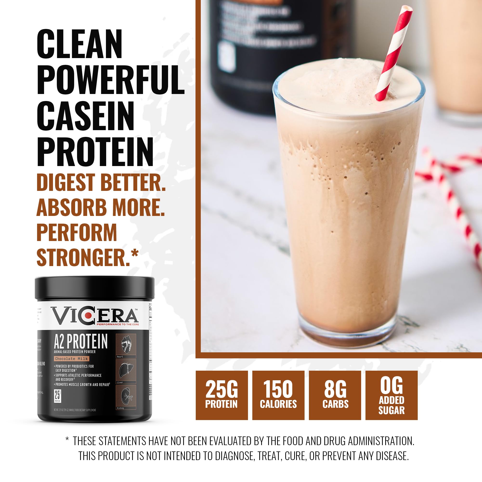 Batido de chocolate VICERA A2 Proteína con textura cremosa y sabor suave