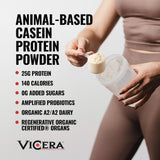 VICERA A2 proteína en cucharilla medidora, dosis conveniente para cada día.