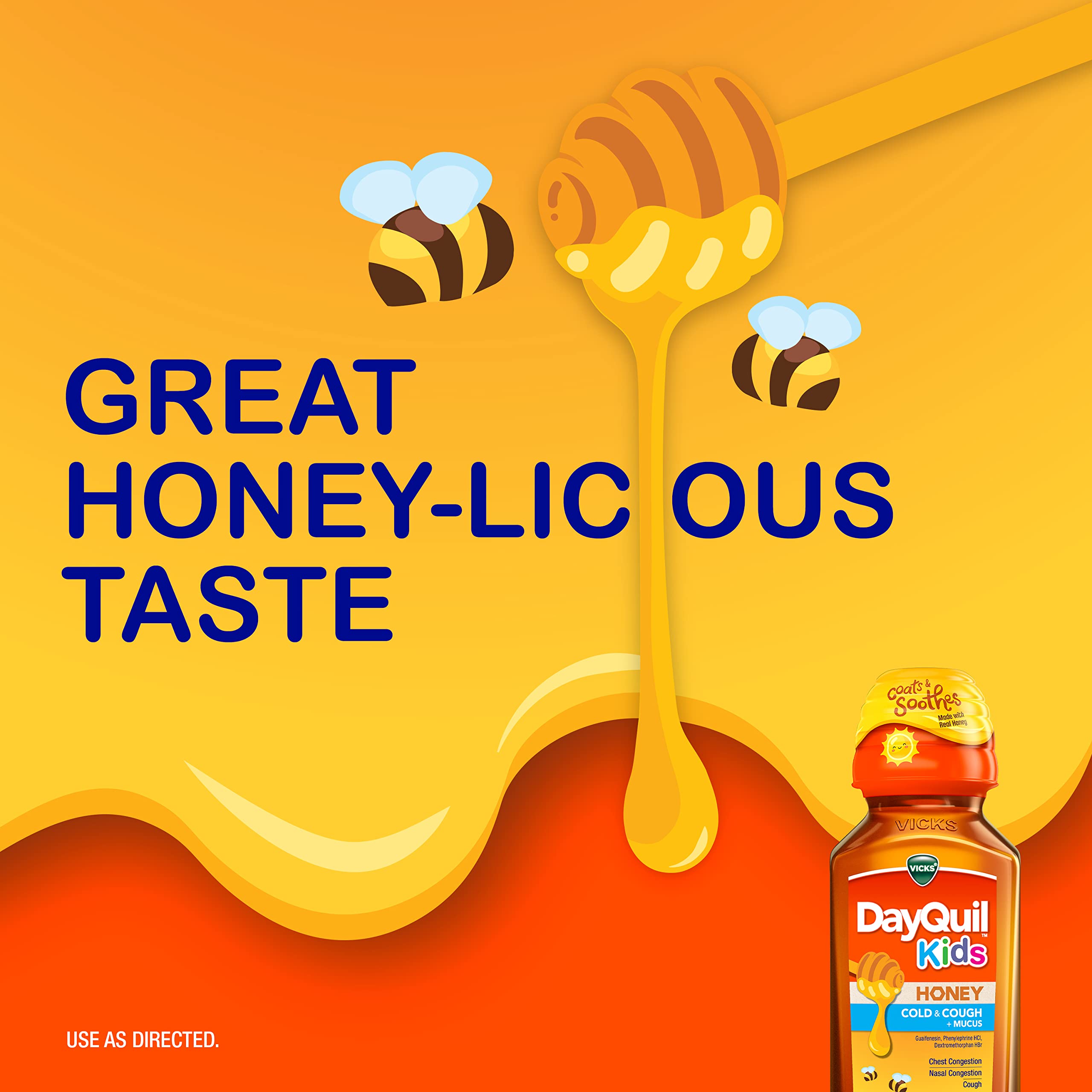 Vicks DayQuil Kids cuchara medidora para dosis precisa.