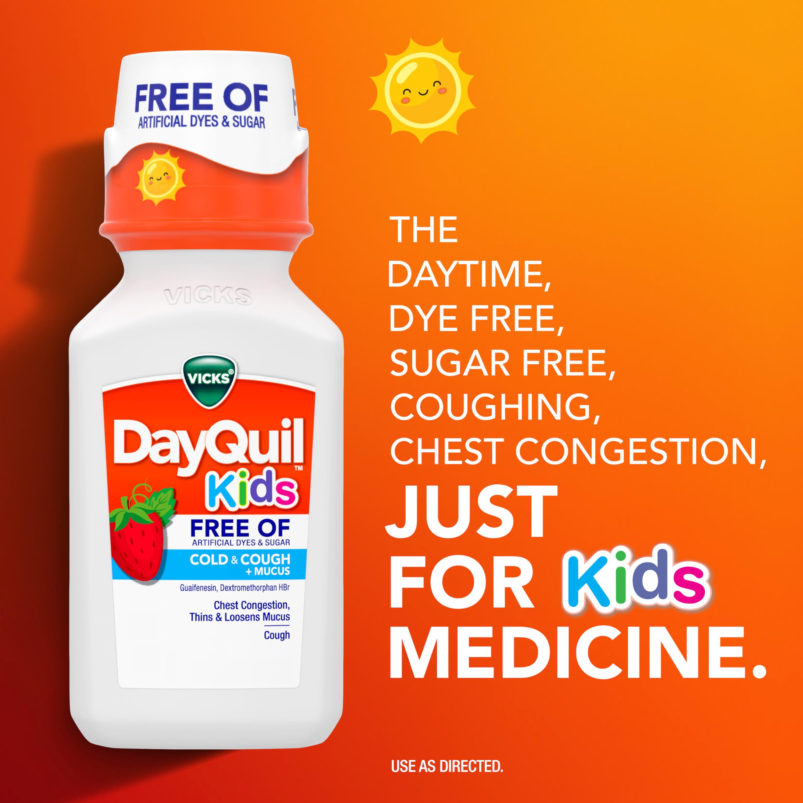 Vicks Kids DayQuil NyQuil, botella nocturna con sabor a uva para dormir mejor.