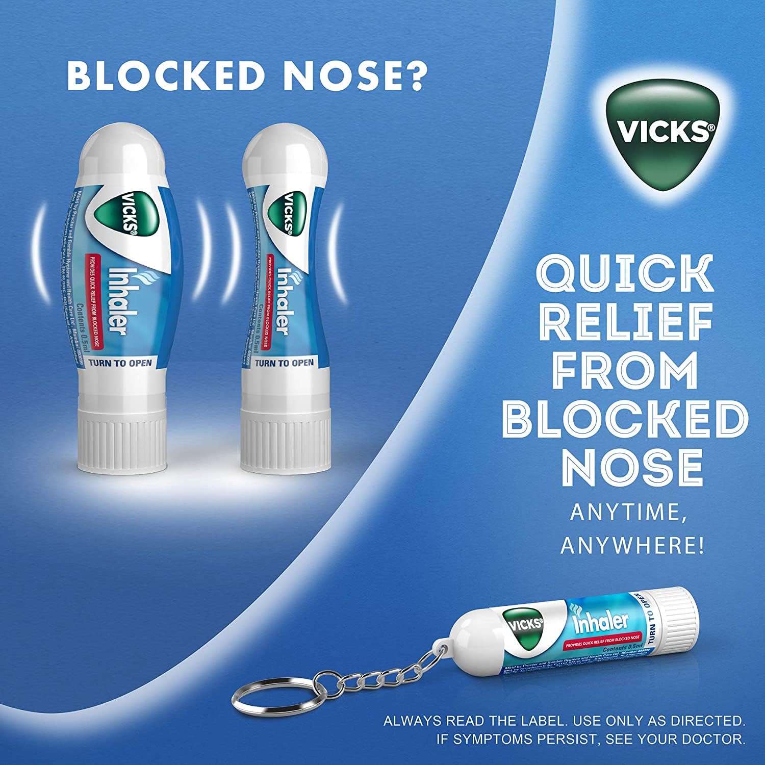 Aroma mentolado que refresca al inhalar desde el inhalador Vicks Krum