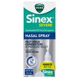 Vicks Sinex Severe atomizador ultra fino para descongestión nasal rápida.